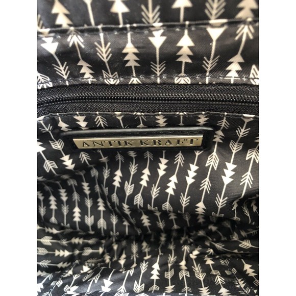 Antik Kraft Black Purse Crossbody Tassel Boho Studs Western - Picture 4 of 10